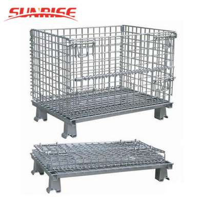 Best Pallet System Foldable Wire Mesh Cage Movable And Collapsible Storage Container